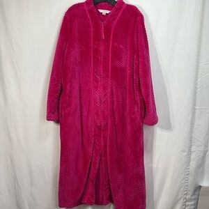 ☁️ celestial dreams, hot pink textured fleece, zip front robe